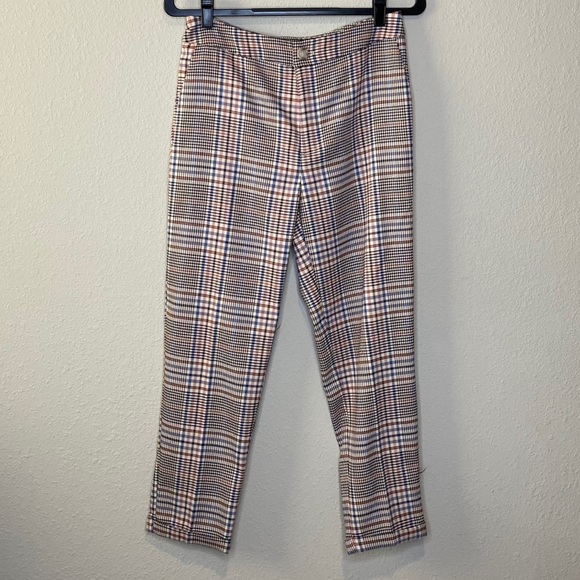 Anthropologie Pants - ANTHROPOLOGIE Plaid Trouser Pants Tan Pink 6